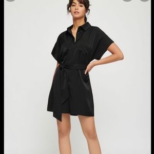 Satin Button Up Shirt Dress